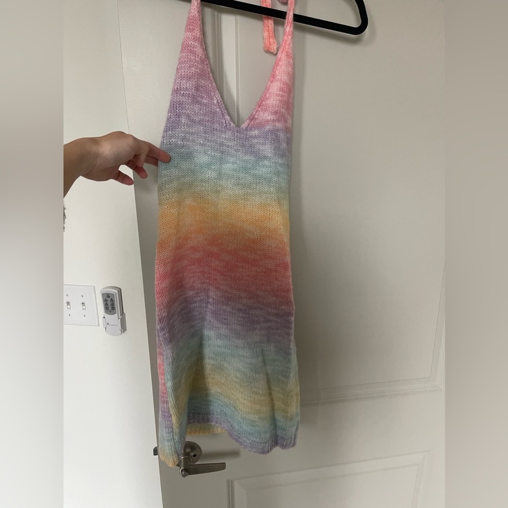 Rainbow halter dress